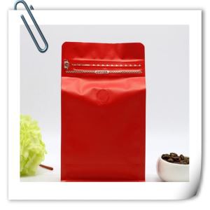 Bag glaw zip zip / bag coffi gyda falf ffug alwminiwm