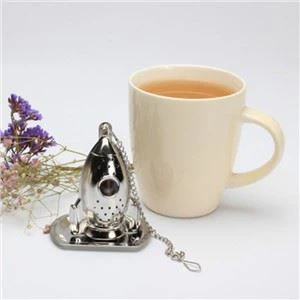 Straen Hidlo Te Roced Gyda Chain Rhaff Offer Cegin Cartref Offer Te Infuser Ailddefnyddiadwy Bag Te Hidlo'n Gadarn Strainer Te Dur Di-staen Rhwyll Teapot Gwyrdd